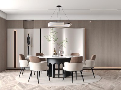 现代家居餐厅3D模型下载